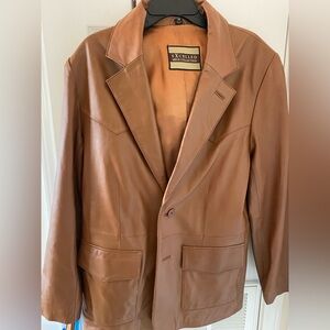 Mens Leather Blazer Size 38